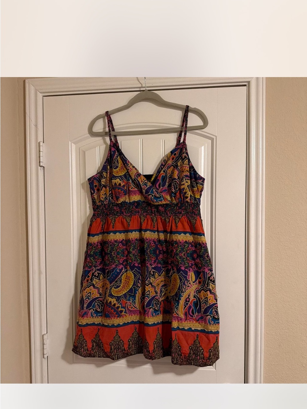 Lane Bryant Paisley Mini Dress in Orange, Blue, Yellow
